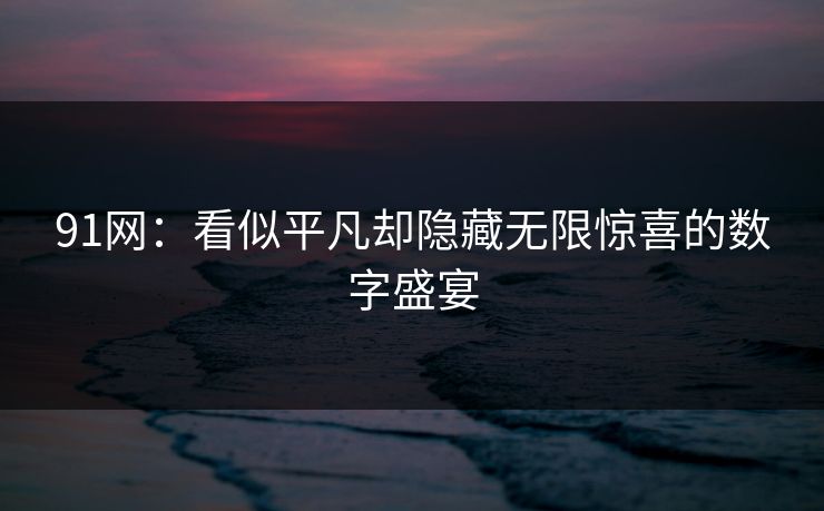 91网：看似平凡却隐藏无限惊喜的数字盛宴